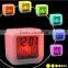 hot sale 7 led color changing digtial alarm clock with temperature display