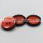 pearl red cap 4 holes resin button with black margin