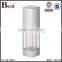 15/30/50ml square shape cosmetic bottle double wall luxury airless press lotion pump transparent surface