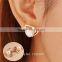 Earrings Colorful Women triangle Gold Plated White Freshwater Pearl Stud Jewelry Gift