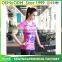 Custom womens 100% polyester sublimation gym fittness t shirt dry fit sport tee shirt