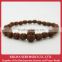 Owl beads bracelet (Lucky Charm), Japanese box wood, japanese beads bracelet, made in Japan, Budhist lucky charm