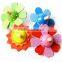 Promotional beautiful flower design wooden spinning top