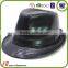 cheap black all leather hat fashion fedora hat for men