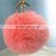 Colorful High Quality Fur Brand Bag Pompon Car Keyring Rabbit Ball Keychain Charms Keychain Key rings