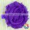 2015 Wholesale Beautiful Purple Artificial Chiffon Flower Shabby Flower Hair Clips For Kids & Girls