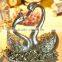 gold resin swan couple decoration, resin statues