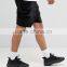High Quality New Design Custom Raw Hem Drawstring Waist 100% Cotton Breathable Black Men's Sweat Big Side Pockets Fashion Shorts