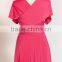 Elegant Cap Sleeves Oversized Maternity Clothes Women Fucsia Maternity Dress
