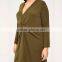 Olive green long sleeve short dresses 7xl plus size fat lady clothing
