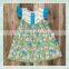 2017 Factory provide best price baby clothes 3-5 year old girl dress print colorful flags ruffle sleeve maxi dress for baby