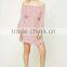 Shandao OEM Supplier Spring Hot Selling Custom Design Long Sleeve Off Shoulder Pink Chiffon Tie Up Female Dresses