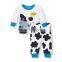 China wholesalers cow print long sleeve child christmas pajamas