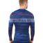Polyester / elastane stretch workout compression wear sports men long sleeve t shirts