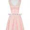 Grace Karin Sleeveless Crew Neck Pale Pink Chiffon Short Bridesmaid Dress GK000063-3