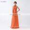 Orange Bridesmaid Dresses Cheap Floor Length Pleated Peach Color Chiffon On Sale Halter Bridesmaid Dresses