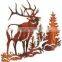 rusted corten steel laser cut metal deer decoration