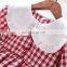 New 2 colors doll collar plaid dress girls skirt kids