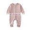 Long Sleeve Unisex Newborn Baby Premium Toddler Clothes Solid Color Baby Button Girls Bodysuit Plain Ribbed Baby Romper