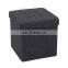 RTS Modern Home furniture Comfortable Faux Linen  folding ottoman chair storage stool box