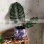 Italy modern garden decoration indoor outdoor plant planter custom purple flower pots with elegant flower pattern