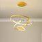 luxury Light dining room lamp new creative personality round table lamp led ring chandelier