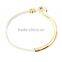 hot new red leather bracelet with gold brass tube clasp bangle for girls