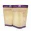 Custom printed matte finish kraft paper stand up pouch with window