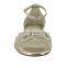 ladies fancy party design cross strap with glitter finish flex dance sole buckle strap wedge heels sandals shoes(LAJWG004)