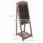 Rustic Wood A-Frame Easel Chalkboard Erasable Memo Board  with Shelf