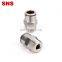 SNS JPC Series one touch male straight air hose tube connector nickel-plated whole brass pneumatic quick fitting