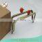 12.5*5cm antique brass sewing metal purse frames kiss clasp red beads