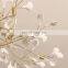 Luxury LED Home Villa Stairs Chandelier for Living Room Ceiling Lamp Modern Ginkgo Leaf Pendant Light