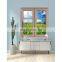 Black Aluminum double hinged triple casement window with folding screen frameless casement windows