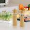 Bamboo Wooden Salt And Pepper Mill Set Ceramic Grinder Blades With Adjustable Coarseness For Cooking