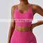 Ribbed High Support Sports Strapped Bras Wholesale Cross Back Adjustable Sling Yoga Tank Top