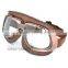 BJ-GT-010 Customized Wholesale Coffee Leather Steampunk Motorbike Glasses