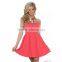 Womens Sexy Dresses Party Night Club Short Bule Mini Pleated Dress Summer Sleeveless Spaghetti Strap Dresses