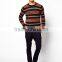 Man's Wool Blend Speckled Knit Design Sweater With Cable Knit Sleeves, Ribbed Cuffs and Waistband