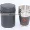 Savage 18/8 Stainless Steel Shot Glasses with Black Leather Case,1oz set of 4 pcs