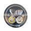 Black 7" Round Vortex LED Headlight with Low-High Halo 7" Vortex LED Headlamp 12v 24v Led lights