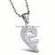 Wholesale  Couple Zircon Broken Heart Chain Necklace