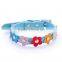 Flower decorative leather dog collars for small dogs