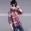 Promotion cotton long sleeve checked flannel child clothes plaid new model shirts boys