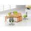 4 people melamine office desk with fixed cabinet
