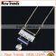 Newest simple gold chain square turquoise charm necklace jewelry