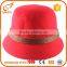 Wholesale women fedora dressy hats church style brown and red felt hat                        
                                                                                Supplier's Choice