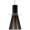 11.20-18 rings of aircraft plywood laminated birch slats conical shaped Black Ceiling Light