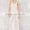 OEM Service Adjustable Straps Summer Women White Crochet Midi Dresses