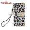 White Leopard Leather Wallet Case Printing Cell Phone Case